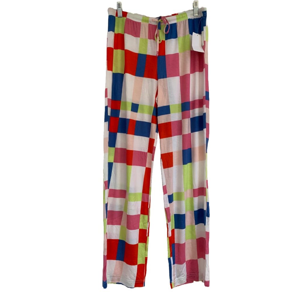 NWT BP NORDSTROM Women's Sleep Head Pajamas in Ivory Egret Happy Plaid Sz Small - Picture 7 of 9